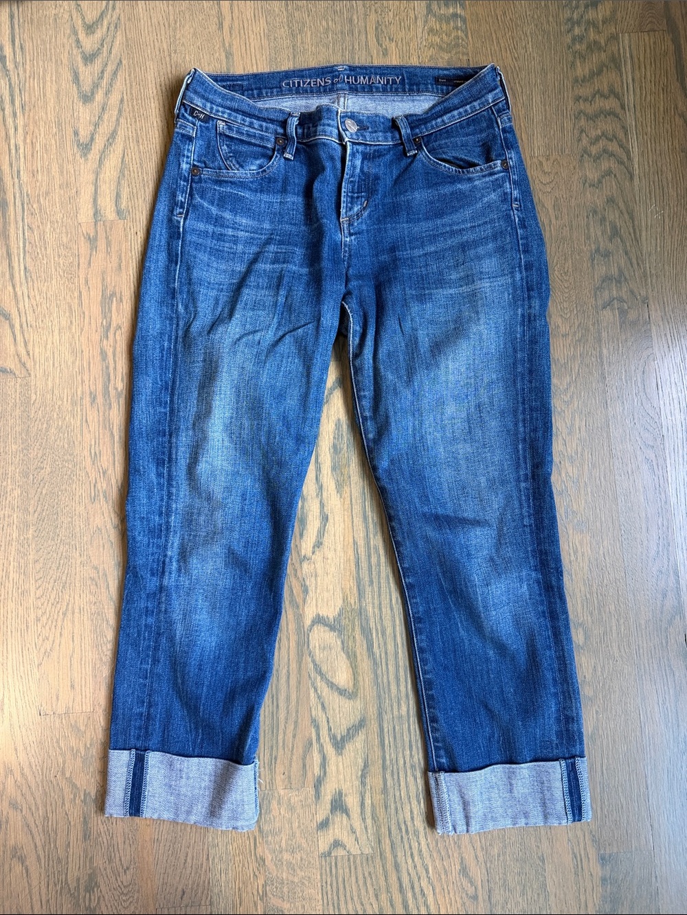 Citizens Of Humanity Blue Cropped Cuffed Jeans